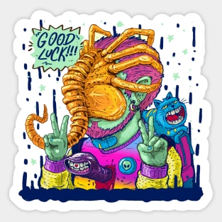 alien lucky Sticker